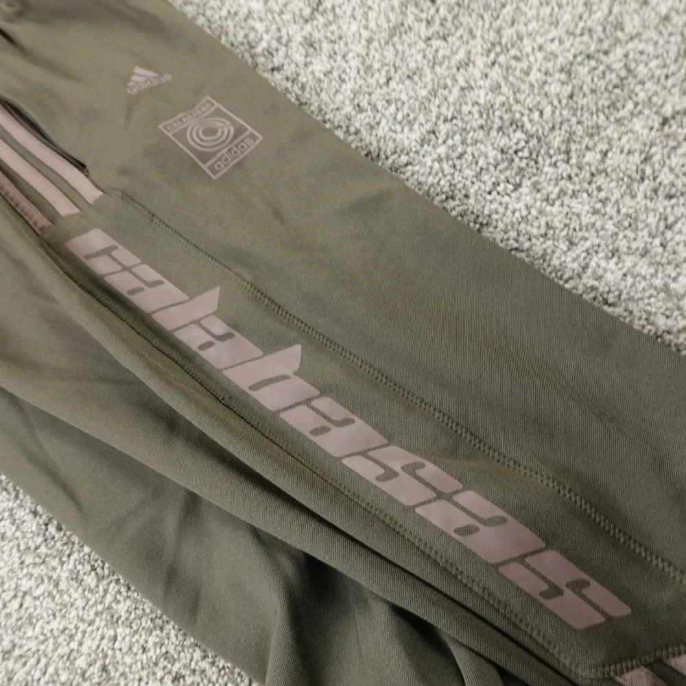NEW Adidas Pants Mens S Green Calabasas Yeezy Track Drawstring Jogger Sweatpants